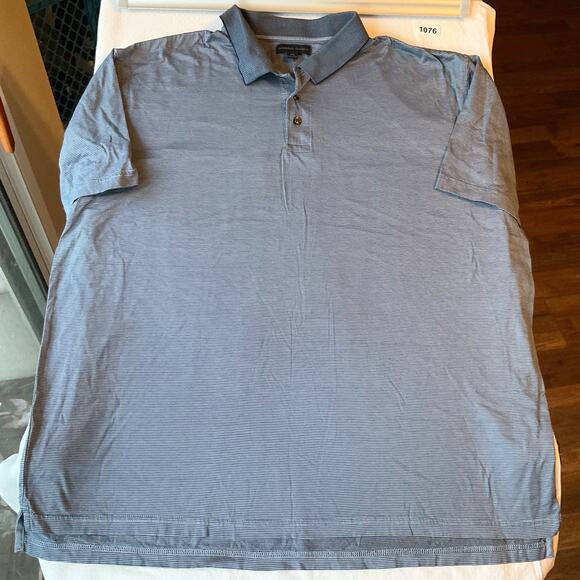 Cambridge Classics Men’s Short Sleeve Polo Shirt Size 2XL, Blue Stripes - Picture 1 of 6